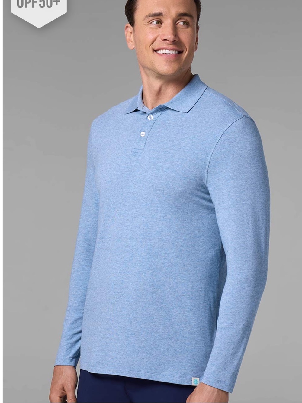 NWT Coolibar Coppitt LS Weekend Polo UPF 50+ Breathable Moisture Wicking LT